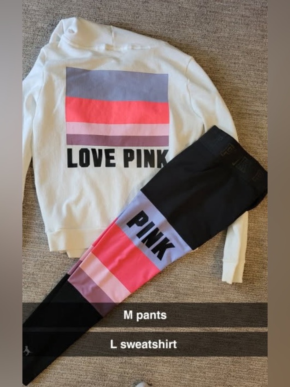 Rare/HTF PINK Colorblock Sweatshirt & Leggings Set